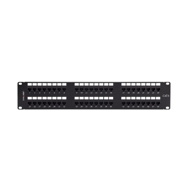Picture of 48 Port 19'' Cat6 UTP Patch Panel T568A & T568B Wiring. 2RU 110x Terminations