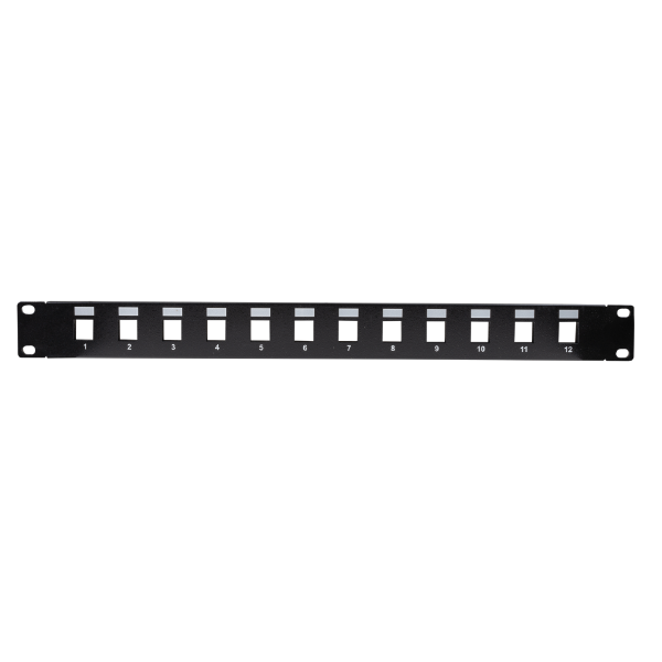 Picture of 19'' 12 Port Unloaded Patch Panel Keystone Inserts 1RU