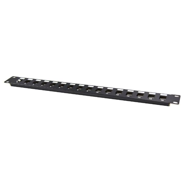 Picture of 19'' 16 Port Unloaded Patch Panel Keystone Inserts 1RU REQUIRES SLIMLINE KEYSTONE