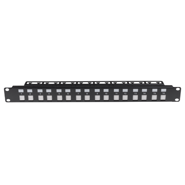 Picture of 16 Port Unloaded Patch Panel Shuttered Keystone Inserts 1RU