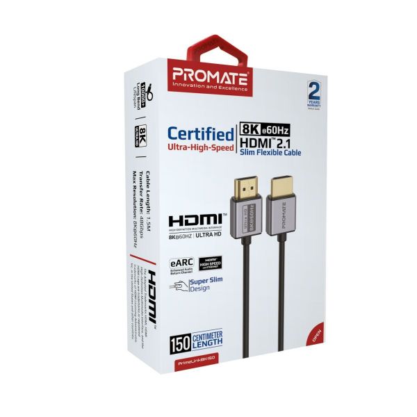 Picture of 1.5M HDMI 2.1 Ultra HD Super Slim Audio Video Cable Supports up to 8K@60Hz