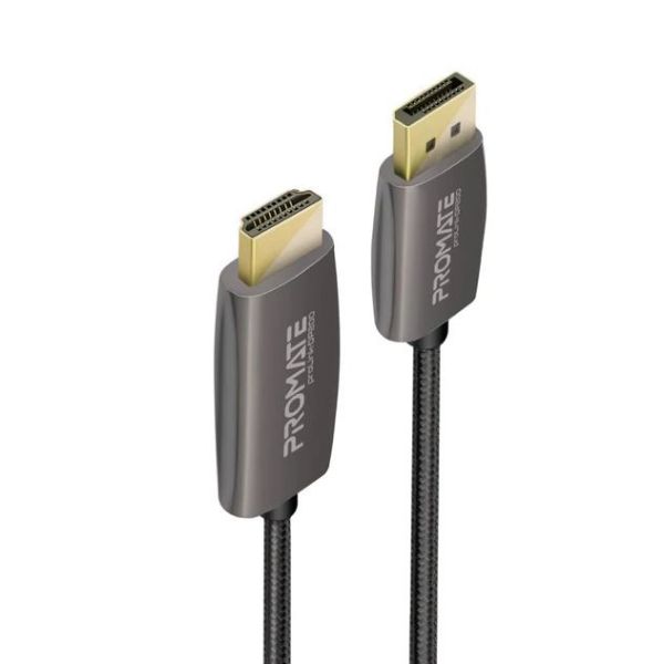 Picture of 2m DisplayPort to HDMI Cable. Supports Max Res up to 4K@60Hz. Transfer Rate 18Gbps.