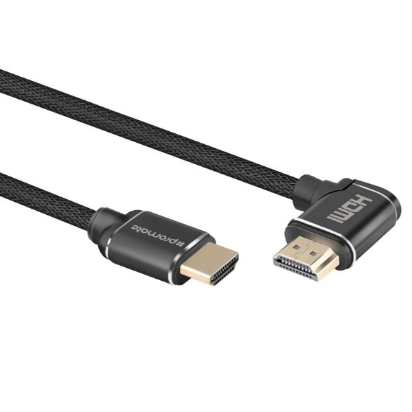 Picture of 1.5m 4K HDMI cable. Right Angle 4K Ultra HD. 24K Gold plated connectors.