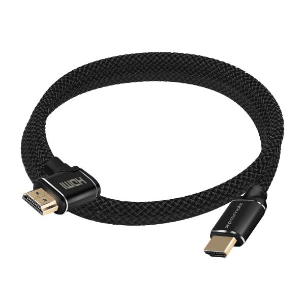 Picture of 4K HDMI right angle 24K Gold plated. High-Speed Ethernet. 3D. Mesh Braided
