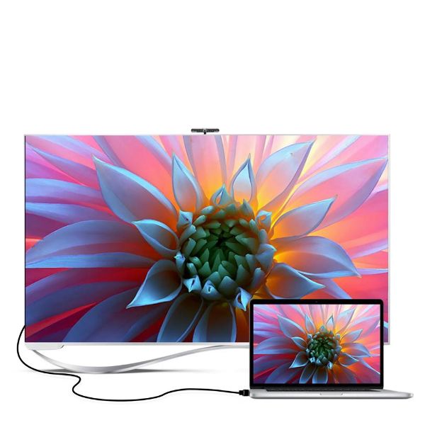 Picture of 4K HDMI right angle 24K Gold plated. High-Speed Ethernet. 3D. Mesh Braided