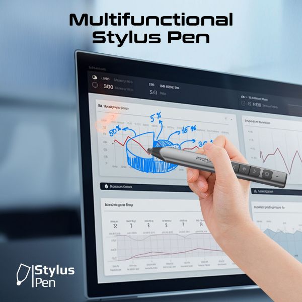 Picture of UniverIntuitive Laser Pointer w/ Built-in Stylus Pen 220mAh Built-in Battery 10m
