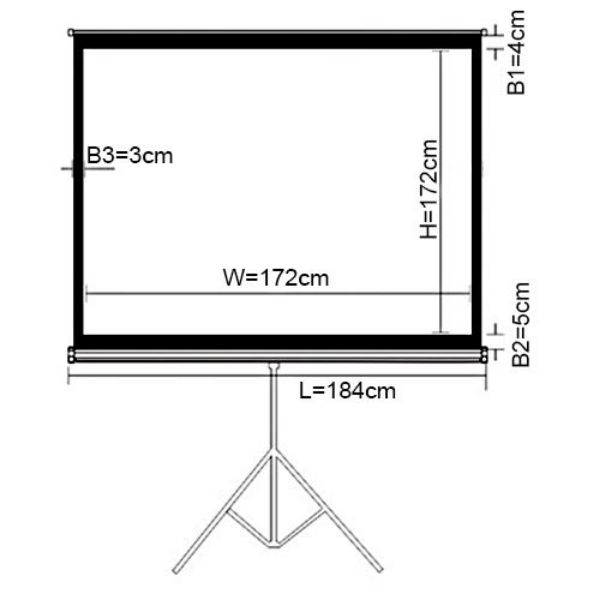Picture of 96'' Projector screen w/ Tripod Perfect for education commercial presentations