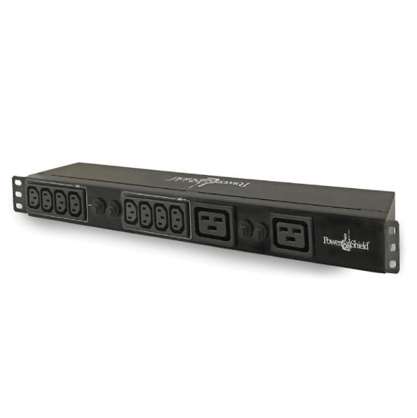 Picture of 10-Port 1RU Horizontal Power Rail w/ Hardwired Input 8x 10A IEC C13 Output Sockets