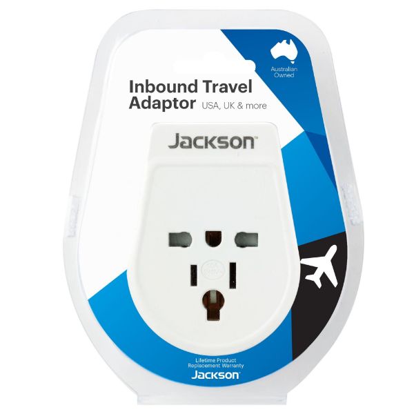 Picture of Slim Inbound Travel Adaptor for use in NZ/AUS USA UK & Japanese Plugs