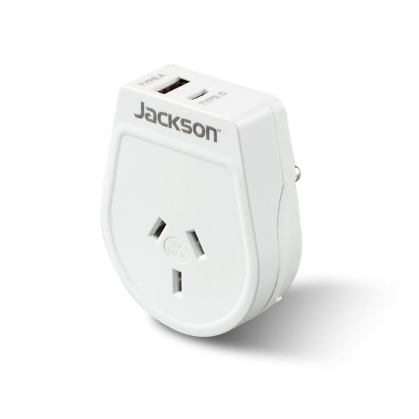 Picture of Slim Outbound Travel Adaptor 1x USB-A & 1x USB-C (2.1A) Charging Ports