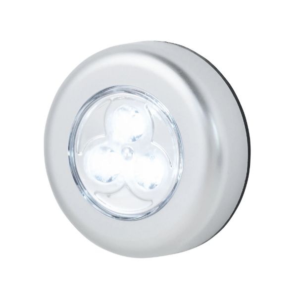 Picture of Triple Pack LED Push Light. 3 x AAA Batteries per Light Includes Peel & Stick