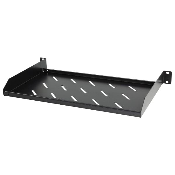 Picture of 1RU 19'' Cantilever Shelf. Overall Depth: 275mm Depth: 245mm. Weight Rating: 15kg.