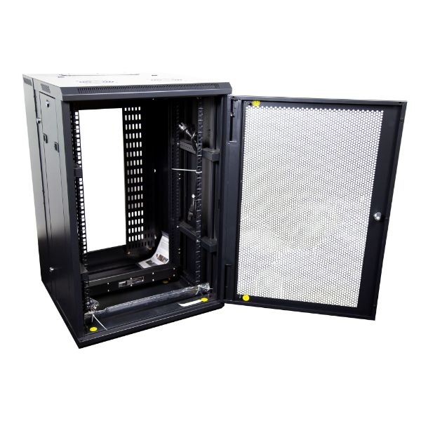 Picture of 12RU 600mm Deep Universal Swing Wall Mount Cabinet. 200mm Removable Backmount.
