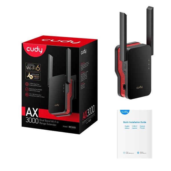 Picture of AX3000 Wi-Fi 6 Dual-Band Range Extender w/ 1x Gig Ethernet Supports Mesh Repeater & AP