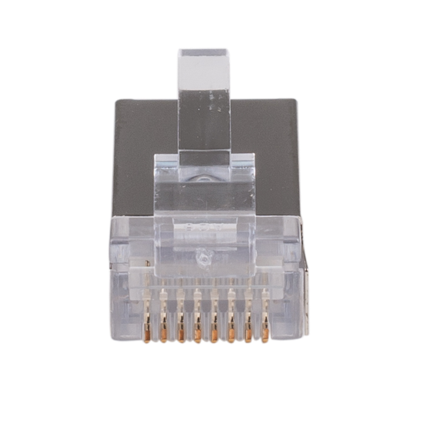 Picture of Cat6A RJ45 20pc Bag 8P8C Modular Plug 50 Micron w/ Insert Stranded Shielded Round
