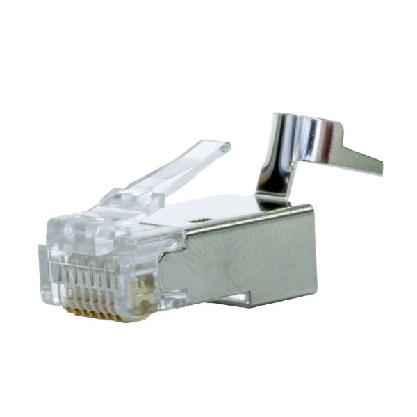 Picture of RJ45 Cat6/6A/7 23AWG Solid Shielded Round Modular Plug 50pc Jar