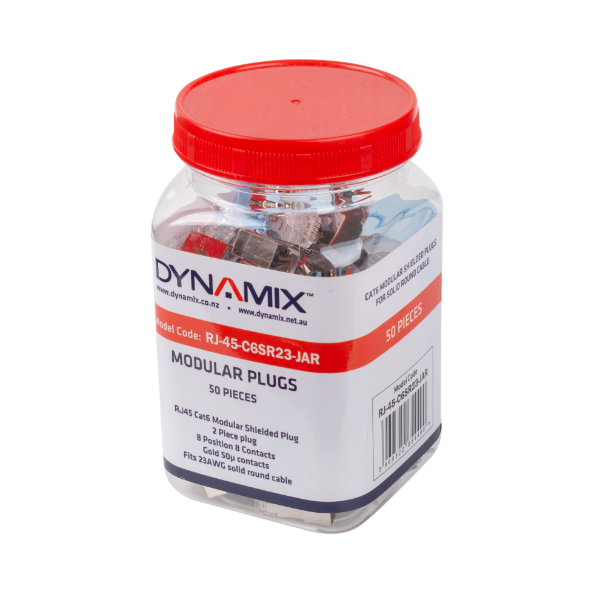 Picture of RJ45 Cat6/6A/7 23AWG Solid Shielded Round Modular Plug 50pc Jar