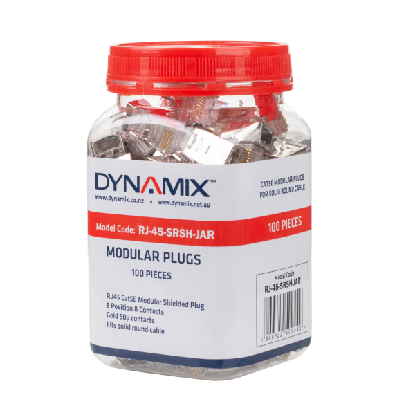 Picture of RJ45 100pc Jar 8P8C Shielded Modular Plug 50 Micron