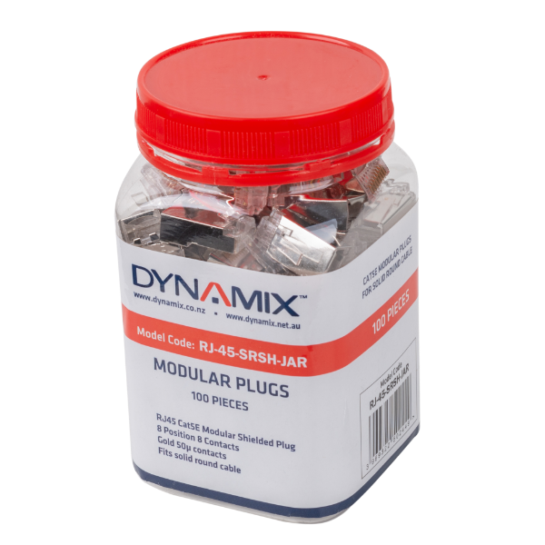 Picture of RJ45 100pc Jar 8P8C Shielded Modular Plug 50 Micron