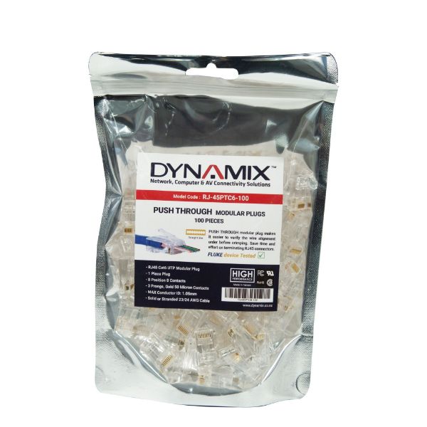 Picture of Cat6 UTP Plug Termination Kit 100x Cat6 UTP Push Through Plugs Crimper Tester Stripper