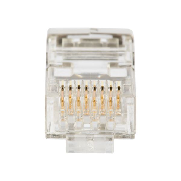Picture of Cat6 STP Internal Ground Push Through Plug 100pc Jar. Solid/Stranded