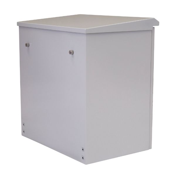 Picture of 12RU Outdoor Wall Mount Cabinet 611x425x640mm (WxDxH). IP65 Rated Lockable Front Door