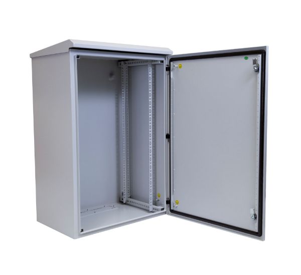 Picture of 18RU Outdoor Wall Mount Cabinet 611x425x915mm (WxDxH). IP65 Rated Lockable Front Door