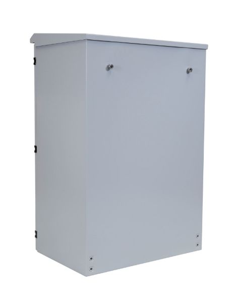 Picture of 18RU Outdoor Wall Mount Cabinet 611x625x915mm (WxDxH). IP65 Rated Lockable Front Door