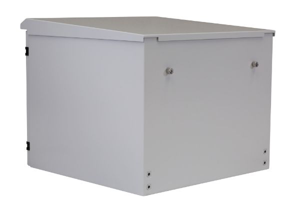 Picture of 9RU Outdoor Wall Mount Cabinet 611x625x515mm (WxDxH). IP65 Rated Lockable Front Door