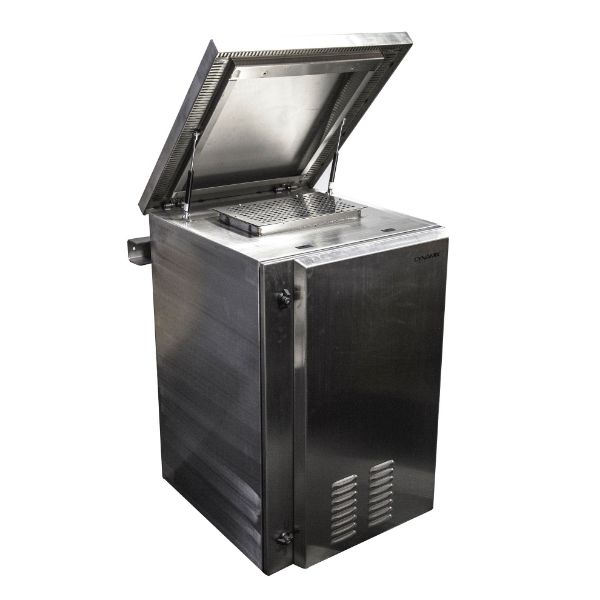 Picture of 12RU Stainless Vented Outdoor Wall Mount Cabinet (611x425x640mm). Stainless