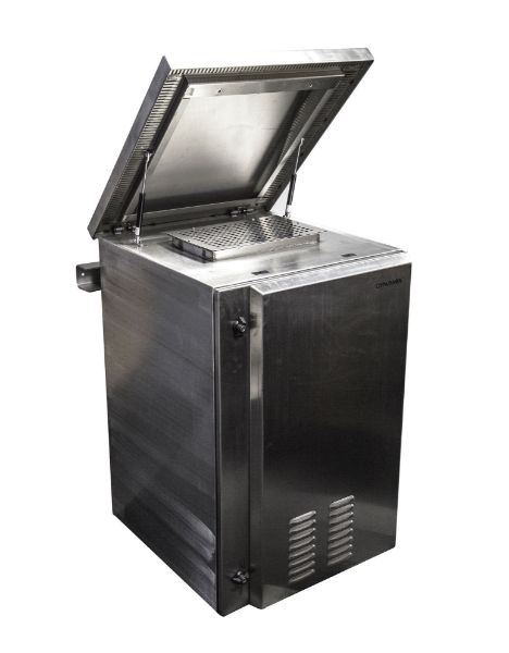 Picture of 9RU Stainless Vented Outdoor Wall Mount Cabinet (611x425x x515mm). SUS316 Stainless