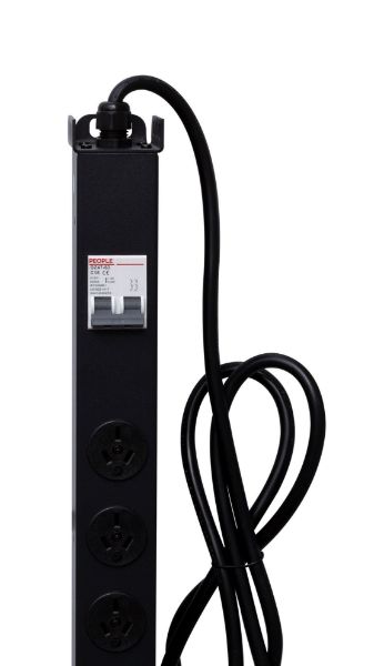 Picture of 20 Outlet Vertical Power Rail (10A) w/ 6kA C-Curve MCB Commercial Installations ONLY