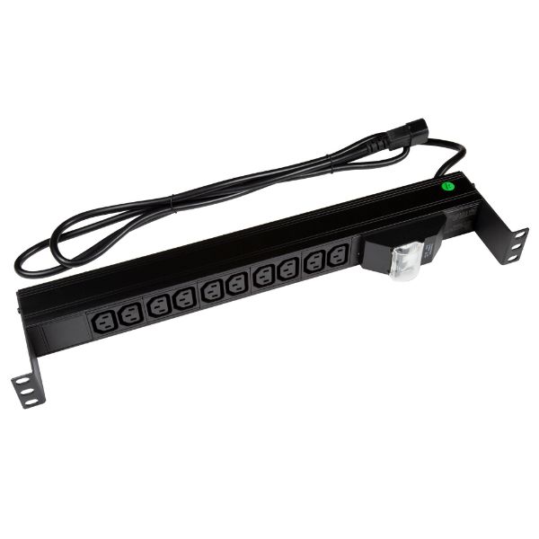 Picture of 10 Outlet Horizontal Power Rail (10A IEC C13) 6KA Commercial Installations ONLY