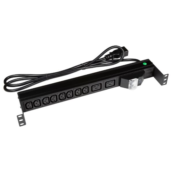 Picture of 10 Outlet Horizontal Power Rail (8x 10A IEC C13 & 2x 16A Commercial Installations ONLY
