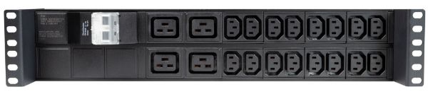 Picture of 20 Outlet Horizontal Power Rail 16x 10A IEC C13 & 4x 16A C19. w/ 6KA C-Curve Circuit