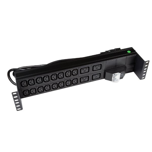 Picture of 20 Outlet Horizontal Power Rail 16x 10A IEC C13 & 4x 16A Commercial Installations ONLY