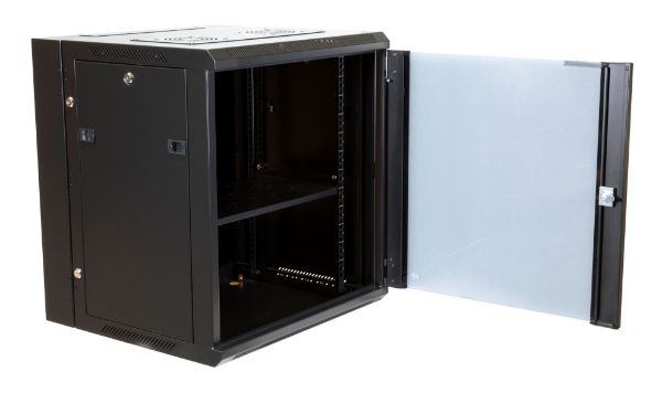 Picture of 12RU UniverSwing Wall Mount Cabinet. Rackmount supplied Left & Right Hinges