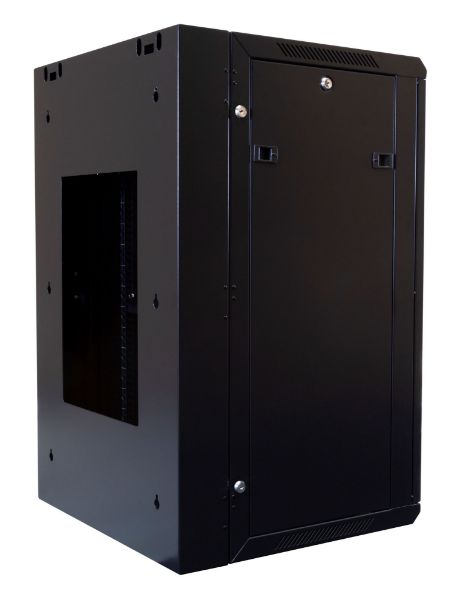 Picture of 18RU UniverSwing Wall Mount Cabinet. Removable RM supplied Left & Right Hinges