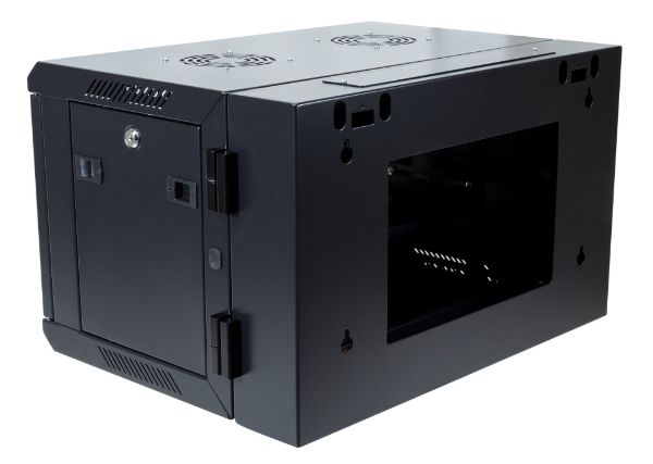 Picture of 6RU UniverSwing Wall Mount Cabinet. Back mount supplied Left & Right Hinges