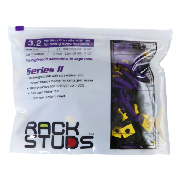Picture of Series II 100-pack Purple Smart Rack Mounting System. Replacement for Cage Nuts