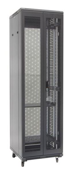Picture of 42RU Server Cabinet 600mm Deep Front Mesh Door Rear Mesh Double Doors