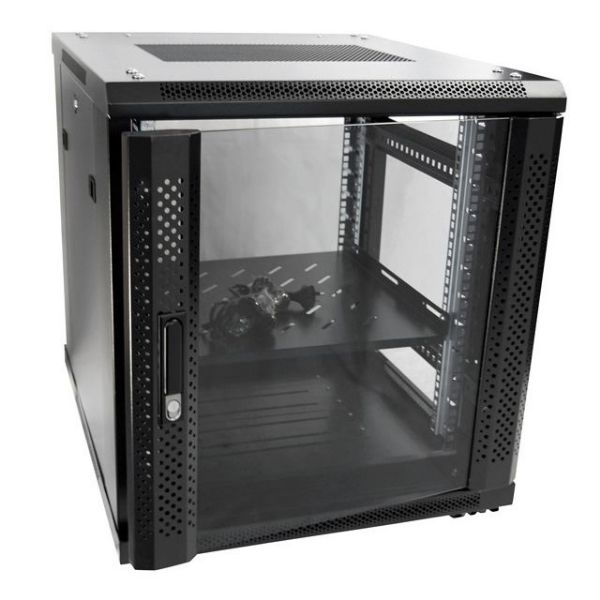 Picture of 12RU Server Cabinet 1000mm Deep (600x1000x743). Incl. 1x Fixed Shelf 4x Fans 25x Cage