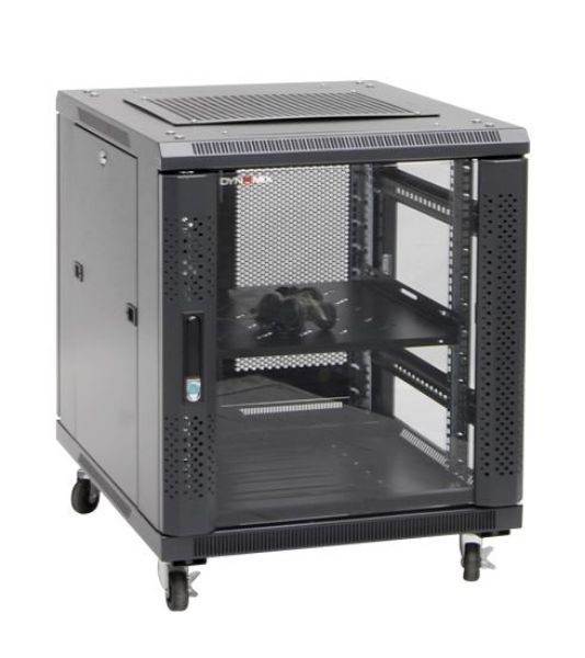 Picture of 12RU Server Cabinet 700mm deep (600x700x743mm). Incl. 1x Fixed Shelf 4x Fans 25x Cage