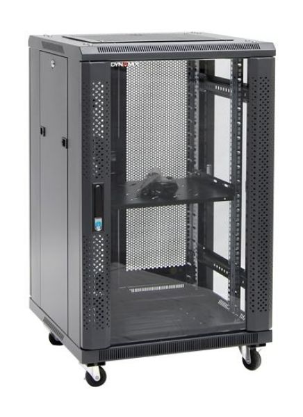 Picture of 18RU Server Cabinet 600mm Deep (600x600x1008mm) Incl. 1x Fixed Shelf 4x Fans 25x Cage