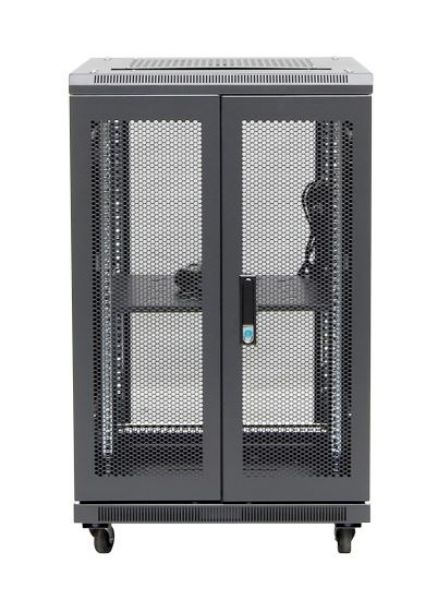 Picture of 18RU Server Cabinet 600mm Deep (600x600x1008mm) Incl. 1x Fixed Shelf 4x Fans 25x Cage