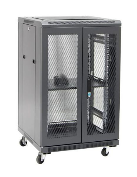 Picture of 18RU Server Cabinet 600mm Deep (600x600x1008mm) Incl. 1x Fixed Shelf 4x Fans 25x Cage