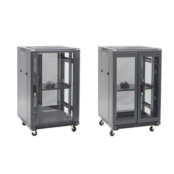 Picture of 18RU Server Cabinet 600mm Deep (600x600x1008mm) Incl. 1x Fixed Shelf 4x Fans 25x Cage