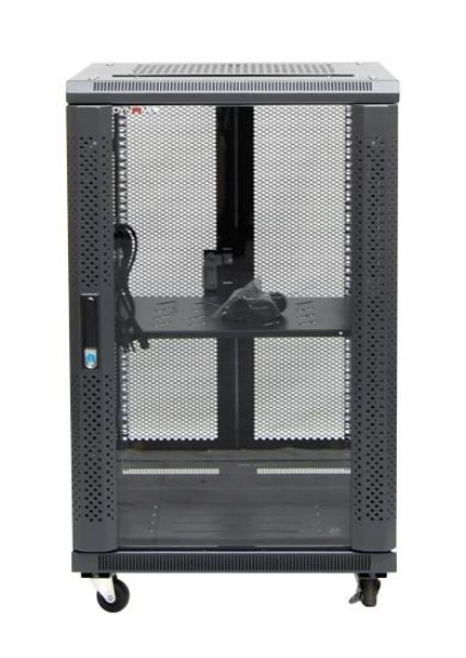 Picture of 18RU Server Cabinet 700mm Deep (600x700x1008mm) Incl. 1x Fixed Shelf 4x Fans 25x Cage