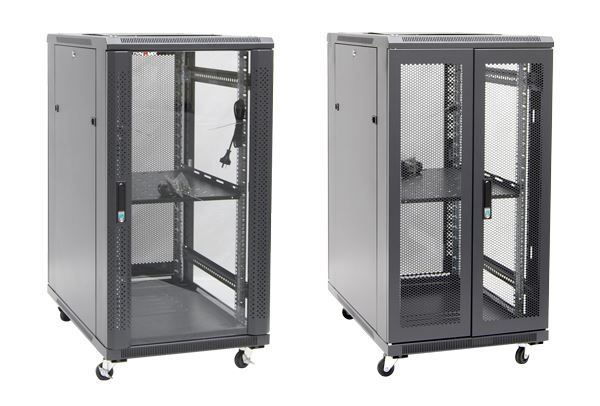 Picture of 22RU Server Cabinet 600mm Deep (600x600x1190mm) Incl. 1x Fixed Shelf 4x Fans 25x Cage