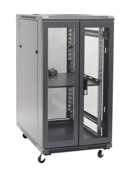 Picture of 22RU Server Cabinet 600mm Deep (600x600x1190mm) Incl. 1x Fixed Shelf 4x Fans 25x Cage